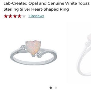 Opal heart ring